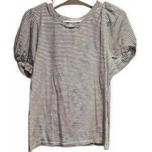 Maurice's striped top with decorative sleeves.  Oversized XS